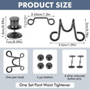 Waistband reinforcement clip - Set of 4 pieces - Adjustable belt buckle without rivets - Jeans button pin - Detachable waist buckle - Jeans waistband reinforcer - Trouser reinforcement button
