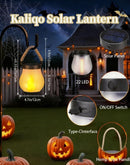 Outdoor solar lights - Solar garden lighting - Solar lantern - Dancing flame solar lanterns outdoor waterproof lighting - Hemp rope flame lamp - For camping garden patio garden halloween decoration (2 pieces)
