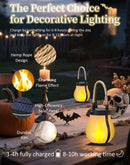 Outdoor solar lights - Solar garden lighting - Solar lantern - Dancing flame solar lanterns outdoor waterproof lighting - Hemp rope flame lamp - For camping garden patio garden halloween decoration (2 pieces)