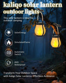 Outdoor solar lights - Solar garden lighting - Solar lantern - Dancing flame solar lanterns outdoor waterproof lighting - Hemp rope flame lamp - For camping garden patio garden halloween decoration (2 pieces)