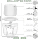Kitchen Mixer - 400ML Large Capacity - 6 Blades Chopper - USB Rechargeable - Kitchen Must-Have for Home Use