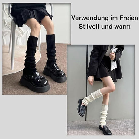 Winter leg warmers - Women's Oktoberfest leg warmers - Black women's leg warmers - Children's leg warmers - High knee socks and ankle warmers