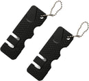Knife Sharpener-Honing Steel - 2-pack mini Anti-Slip Sharpening Stones for Outdoor Tools, Kitchen, Multifunctional Portable Mini Sharpening Stones - Perfect for Outdoor Travel (Black)
