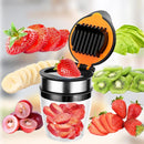 Fruit Slicer - Egg Slicer - Stainless Steel - Suitable for soft fruit - With non-slip base - Quickly make fruit and vegetable salads.