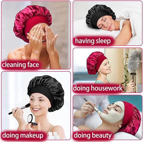 1 Silk sleep cap - men's sleep cap-satin sleep cap- men's hat-Sleep cap - Breathable hair accessory for curly hair - Silk sleep cap