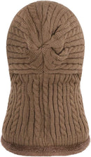Warm Winter Hat with Fleece Lining - Balaclava Scarf Set - for Skiing, Hiking and Winter Sports