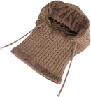 Warm Winter Hat with Fleece Lining - Balaclava Scarf Set - for Skiing, Hiking and Winter Sports