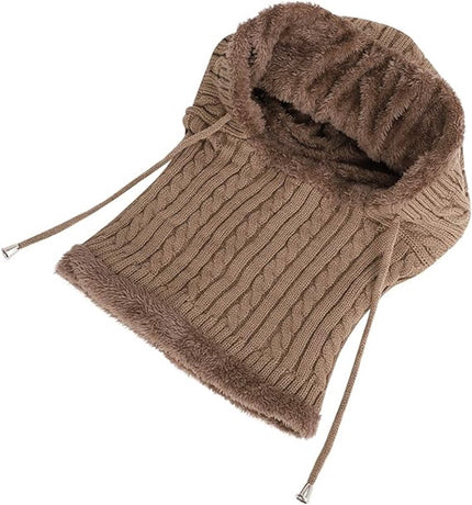 Warm Winter Hat with Fleece Lining - Balaclava Scarf Set - for Skiing, Hiking and Winter Sports