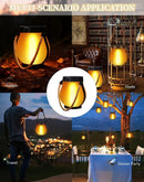Outdoor solar lights - Solar garden lighting - Solar lantern - Dancing flame outdoor solar lanterns waterproof lighting - Hemp rope flame lamp - For camping garden patio garden halloween decoration (1 piece)