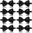 8 men's bow ties, pre-tied men's bow ties, adjustable satin bow tie for all ages