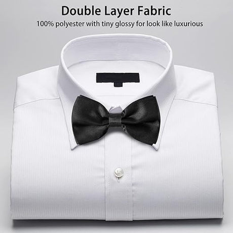 8 men's bow ties, pre-tied men's bow ties, adjustable satin bow tie for all ages