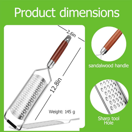 Cheese grater - Grater with handle - Easily grates lemons, vegetables, and cheese - Convenient to use