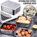 6 Food Containers with Lids - Reusable, Stackable, Waterproof - Stainless Steel - Suitable for Oven, Refrigerator, and Dishwasher - 13.5*10.5*6 cm (500 ml)