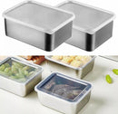 6 Food Containers with Lids - Reusable, Stackable, Waterproof - Stainless Steel - Suitable for Oven, Refrigerator, and Dishwasher - 13.5*10.5*6 cm (500 ml)
