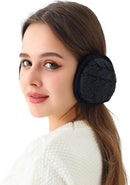 Warm Ear Warmers - Ear Warmer - Classic Winter Ear Warmers - Fleece Ear Warmers - Wraparound Sturdy Soft Comfortable Plush - Fleece Headband - Ear Warmer Hat - Sports Headband Hairband - Cycling Walking Winter Sports - Unisex - Women / Men - Black