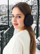 Warm Ear Warmers - Ear Warmer - Classic Winter Ear Warmers - Fleece Ear Warmers - Wraparound Sturdy Soft Comfortable Plush - Fleece Headband - Ear Warmer Hat - Sports Headband Hairband - Cycling Walking Winter Sports - Unisex - Women / Men - Black