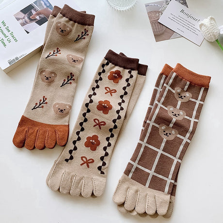 Toe Socks - Women's - Toe Socks - 6 Pairs - Cotton - Yoga Socks - Smooth Toe Seam - No Annoying Seams - Toe Socks - Toesocks - Ladies - Runner Toe Socks - Sneaker Socks - Antibacterial - Breathable - Elasticity - Comfortable Socks