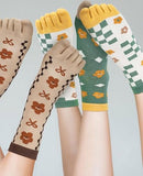 Toe Socks - Women's - Toe Socks - 6 Pairs - Cotton - Yoga Socks - Smooth Toe Seam - No Annoying Seams - Toe Socks - Toesocks - Ladies - Runner Toe Socks - Sneaker Socks - Antibacterial - Breathable - Elasticity - Comfortable Socks