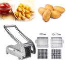 French Fry Cutter - Potato Cutter - Vegetable Cutter - 2 Inserts - Non-Slip Rubber Base - Dishwasher Safe - With Soft-Touch Handle - Effortless Vegetable Sticks - 9 and 12 mm - Stainless Steel - Sturdy - Professional