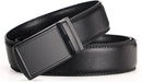 2 Pieces - Men's Belt - Leather Belt - Leather Belt - Shortenable - Adjustable - Automatic Buckle Belt - Trouser Belt - Cow Leather - No Holes - Men's Birthday Belt - Gift for Man - Gift for Men - 110-130cm - Black & Brown