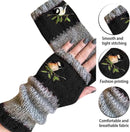 Wrist Warmers - Knitted Women's Fingerless Gloves - Wrist Warmers - Long Knitted Wrist Warmers - Fingerless Gloves - Gloves for Autumn & Winter - Black - 1 Pair - One Size
