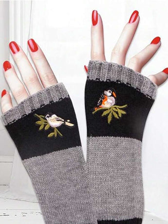 Wrist Warmers - Knitted Women's Fingerless Gloves - Wrist Warmers - Long Knitted Wrist Warmers - Fingerless Gloves - Gloves for Autumn & Winter - Black - 1 Pair - One Size