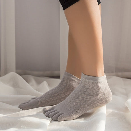 Toe Socks - Women's - Toe Socks - 5 Pairs - Cotton - Yoga Socks - Smooth Toe Seam - No Annoying Seams - Toe Socks - Toesocks - Ladies - Runner Toe Socks - Antibacterial - Breathable - Comfortable Socks
