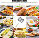 Reversible Sandwich Maker - Double-Sided Frying Pan - Contact Grill - Non-Stick Gas Toaster - Sandwich Plate - With Handle - Omelet Sandwich Maker - Grey