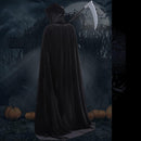 Luxury Black Hooded Coat - 170cm / XXL - Carnival Halloween Costume - Black Velour Coat - Hat - Adults - Dress Up - Costume Cape - Gothic - Fantasy - Halloween Suit - Carnival Clothing - Women and Men