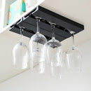 Wine Glass Holder - 2 Rows - Hanging Rack - Glass Rack - Wine Rack - Wine Glass Holder - Hanging - Wine Glass Rack - Inverted Wine Glass Holder - Wine Glass Holder - Under Cabinet Stemware Rack - For Kitchen Bar Restaurant - Wine Glass Organizer - 6 Glass