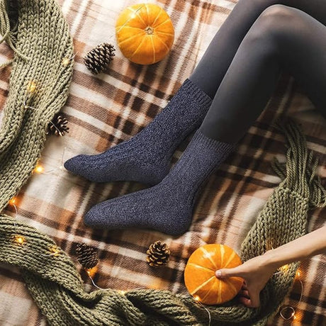 House Socks - 5 Pairs - Non-Slip Socks - Women's House Socks - Wool House Socks - Size 41-45 - Warm - Heated Socks - Fluffy Socks - Slipper Socks - Winter Socks - Thick Socks - Bed Socks - Lined Socks - Gift Idea - Christmas - Christmas Gift for Women