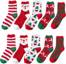 Christmas Socks - 5 Pairs - Ladies' House Socks - Christmas Socks - Heated Socks - Anti-Slip Socks - Bed Socks - Warm Socks - Christmas Gift for Women - Colorful Socks - Cheerful Socks - One Size - Thick - Socks - Fluffy Socks - Christmas Tree - Christmas