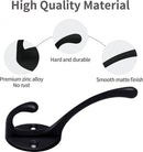 Hooks - Hanging Hooks - Set of 10 - Double Hook Design - Hanging Hooks - Wall Hooks - Coat Hook - Coat Rack Hooks - Key Hook - Wall Hooks - Towel Hook - Towel Hooks - Tea Towel Hanger - Incl. Screws - Bathroom - Black