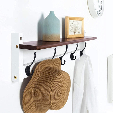 Hooks - Hanging Hooks - Set of 10 - Double Hook Design - Hanging Hooks - Wall Hooks - Coat Hook - Coat Rack Hooks - Key Hook - Wall Hooks - Towel Hook - Towel Hooks - Tea Towel Hanger - Incl. Screws - Bathroom - Black