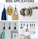 Hooks - Hanging Hooks - Set of 10 - Double Hook Design - Hanging Hooks - Wall Hooks - Coat Hook - Coat Rack Hooks - Key Hook - Wall Hooks - Towel Hook - Towel Hooks - Tea Towel Hanger - Incl. Screws - Bathroom - Black