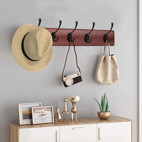 Hooks - Hanging Hooks - Set of 10 - Double Hook Design - Hanging Hooks - Wall Hooks - Coat Hook - Coat Rack Hooks - Key Hook - Wall Hooks - Towel Hook - Towel Hooks - Tea Towel Hanger - Incl. Screws - Bathroom - Black