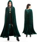 Luxury Green Hooded Coat - 170cm / XXL - Halloween Carnival Costume - Green Velour Coat - Hat - Adults - Dress Up - Costume Cape - Gothic - Fantasy - Halloween Suit - Carnival Clothing - Women and Men