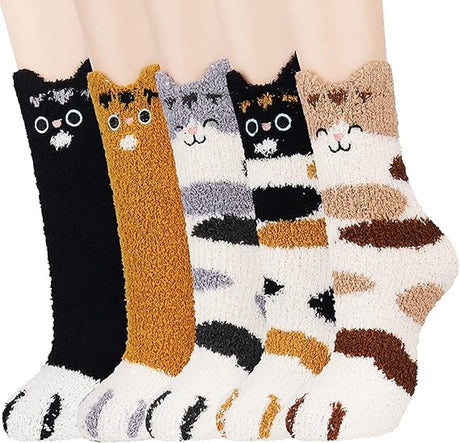 10 Pairs - Socks - Stockings - Socks - Funny Socks - Seamless - Men & Women - Thick - Warming Quality - Cat Claw - Warm Slipper Socks - Winter - One Size