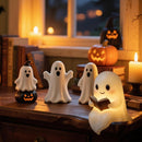 Halloween Cute Ghost Reading Lamp - Halloween Ghost Night Light - Halloween Decoration - Ghost Reading Book Lamp - Ghost Decoration - 3D LED Halloween Cute Ghost Figurine Fireplace Chimney Decoration for Home - 15 cm - Warmly Illuminated