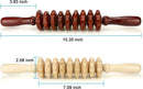Massage Stick - Massage - Massage Device - 2 Pieces - Relieve Fatigue - Anti-Cellulite Massage Roller Tool - Full Body Massager - Thigh Massager - Natural Wooden Massage Roller - Connective Tissue Massages - Relax - Durable - 9 Wheels