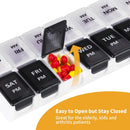 7-Day Pill Box - Portable Medicine Box - Removable Pill Box - Strong Lock Pill Boxes - Medicine Organizer - Morning / Evening Compartments - For On the Go - For Travel/Daily Use - For Vitamins, Fish Oil, Supplements, Medicines