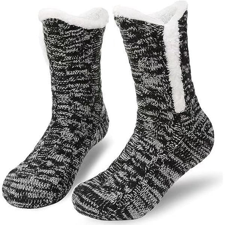 Socks - Plush Socks - Warm Socks - Winter Socks - House Socks - Fluffy Socks - Thick - Warming Quality - Comfort - Soft - Warm - with Plush Lining - Black - Unisex - Christmas Gift - Christmas - Gift - Perfect as a Christmas gift