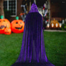 Luxury Purple Hooded Coat - 170cm / XXL - Carnival Halloween Costume - Purple Velour Coat - Hat - Adults - Dress Up - Costume Cape - Gothic - Fantasy - Halloween Suit - Carnival Clothing - Women and Men