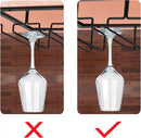 Wine Glass Holder - Wine Glass Hanging Rack - Wine Glass Rack - Glass Rack - Wine Glass Holder - Wine Rack - 4 Rows - Wine Glass Holder - Wine Glass Rack - Wine Glass Organizer - Glass Hanging Rack - For Bar, Kitchen and Cafe - Black - Includes Mounting H