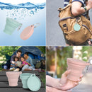 Foldable Cup - 4 Pieces - Pocket Cup - Silicone Cup - Pocket Cup - Travel Cup - Coffee / Tea Cup - 180 ml - Reusable - Foldable - On the Go - Camping - Reusable - To Go
