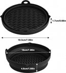 Airfryer Silicone Containers - 2 Pieces - Airfryer Accessories - Airfryer Basket - Reusable Drip Tray - BPA Free - Foldable - Baking Paper Alternative - Basket Baking Pan - Air Fryer - Disposable Container Alternative - Dishwasher Safe - Black