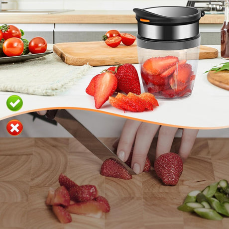 Fruit Slicer - Vegetable Slicer - Fruit Divider - Strawberry Slicer - Banana Slicer - Date Slicer - Egg Slicer - BPA-Free - Kitchen Slicer - Fruit Cutter - Fruit Chopper - Manual Chopper - Suitable for Strawberries/Bananas/Red Dates/Eggs