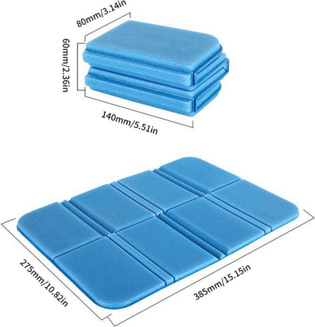 Outdoor Seat Cushions - Foldable Foam Seat Cushion - Hiking Seat Mat - Camping Seat Mat - Foldable Seat Mat - Lightweight - Waterproof - 385x275x8 mm - For Outdoors, Garden, Camping, Picnic - Blue - 1 Piece