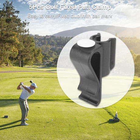 5 Pieces - Golf Putter Clip + Golf Marker - Golf Putter Clips - Putter Holder - Putting & Putter Line - Ball Marker - Green Marker - Marking Ball - Marker - Golf Accessories - Golf Training Materials - Golf