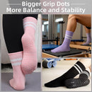 5 pairs - Socks - Women's high Pilates non-slip socks - Yoga Pilates Socks with Grip - Non-slip Cotton Socks - Yoga Socks - Non-slip ankle socks - for Ballet, Dance, Workouts - Black, White, Grey, Pink and Purple
